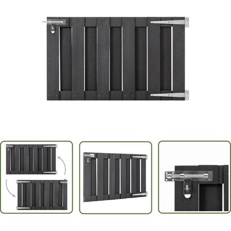 The Living Store Portillon WPC 100x60 cm Gris - Porte De Jardin - Portillon - Clôture - Barrière - Wpc (1/5)