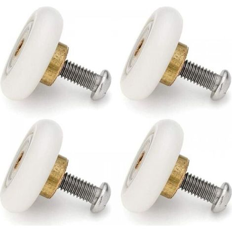 Lot de 4 roulettes de rechange pour portes de douche coulissantes, diamètre 20mm (1/4)
