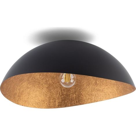 BOBOCHIC - Plafonnier ALTEA bicolore noir en acier  S Orange