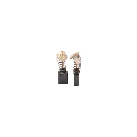 Set aus 2 anpassbaren Kohlen für Makita. Abmessungen: 6,5 x 13,5 x 16 mm.