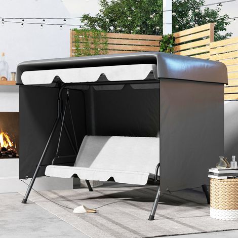 Housse de protection pour mobilier de jardin. 215 cm x 155 cm x 150 cm. Gris foncé.