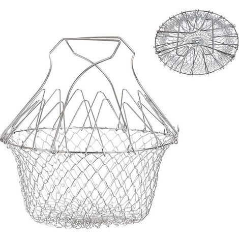 Panier à Frire, Panier a Salade Tamis Cuisine Inoxydable Fry Extensible Chef Panier Cuisine (1/5)