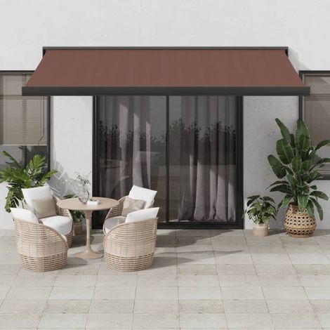 Tenda Sole Retrattile Manuale 450x300 cm Marrone vidaXL (1/5)