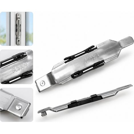 1 Pièce Loquet Coulissant en Acier Inoxydable, Longueur 11.9 cm, Verrou Haut et Bas pour Fenêtre (1/5)