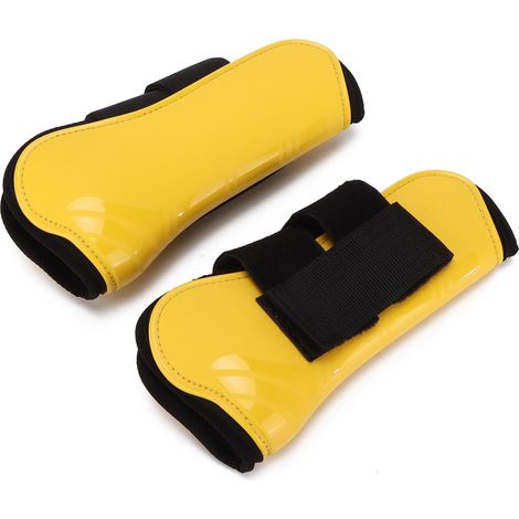 Guêtres pour tendons de cheval, lot de 4, protections confortables et réglables pour le saut d'obstacles, jaunes, lot de 2, guêtres pour membres antérieurs (XL) (1/5)