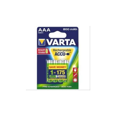 Piles rechargeable Ni/MH Varta HR03-AA 800mAh 1,2V - vendu par 4