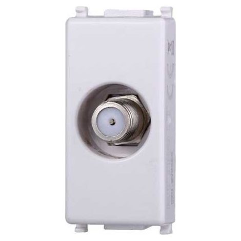 Presa tv satellitare a vite tipo F compatibile Vimar Plana colore bianco Ettroit EV2252