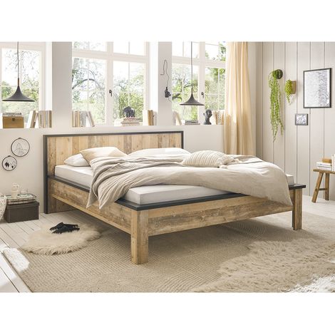 Bett 180x200cm SHELTON-61 in Old Style hell mit anthrazit (1/5)