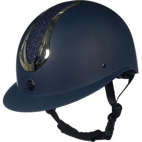 58-60 CM, nero / silver: Cap equitazione modello Illusion con rotella di regolazione e placca lucida e glitter