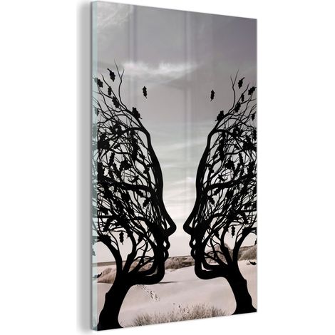TABLEAU EN PLEXIGLAS Plage - Mer - Personnes - Arbre - Art moderne Décoration Chambre 40x60 (1/5)