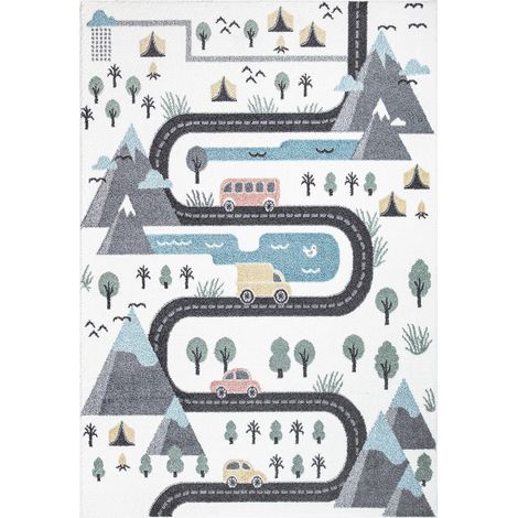 Tapis de jeu pour chambre d'enfant Routes de Montagne 160x230cm (1/5)