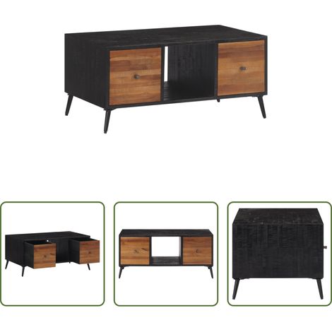 Meuble en bois teck - Table basse 90x50x41 cm teck de récupération massif (1/5)