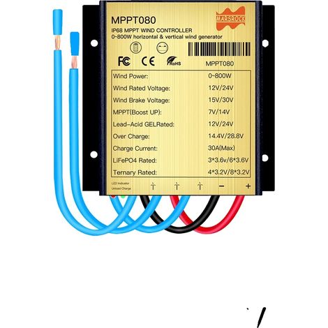 Laderegler für Windkraftanlagen, 600 W/800 W, 12/24 V oder 48 V (1/2)