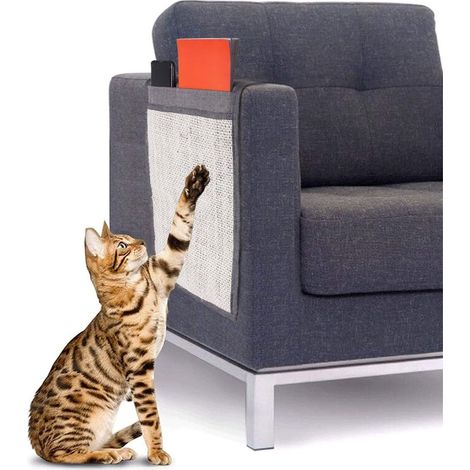 Protection de meubles pour chaton - Housse antidérapante professionnelle pour canapé - Grattoir - Rectangulaire (1/5)