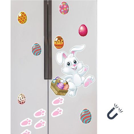 15 aimants de réfrigérateur Lapin de Pâques, autocollants magnétiques œufs de Pâques, décoration cuisine maison