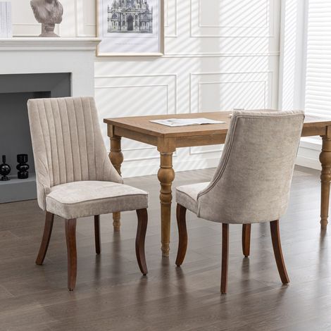seduta sala da pranzo imbottita chenille beige OKMYHOME (1/5)