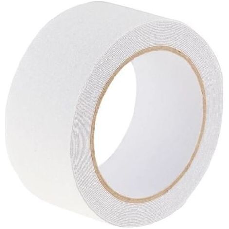 Ruban antidérapant, 0,5 cm 100 cm d'adhérence d'adhérence imperméable autocollants adhésifs rouleau pour étapes d'escalier extérieur intérieur(Blanc) (1/5)