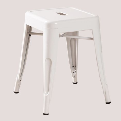 Pack de 4 tabourets bas 45 cm empilables en acier Lix SKLUM Blanc