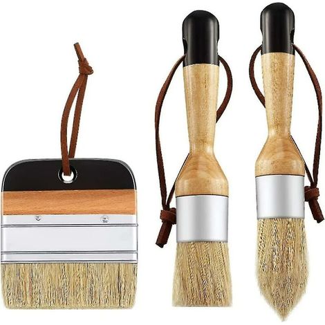 Chalk Paint Wax Brush Set, Stencil Brush Round Bristle Brush Paint Brushes (1/5)
