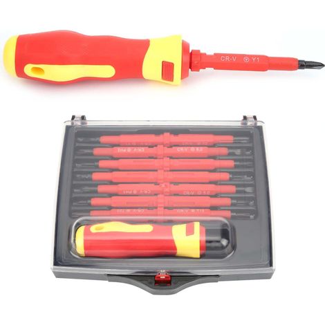 Ensemble d'outils de tournevis électrique, isolé et magnétique, pour électricien, 2 usages, référence 21829 (1/5)