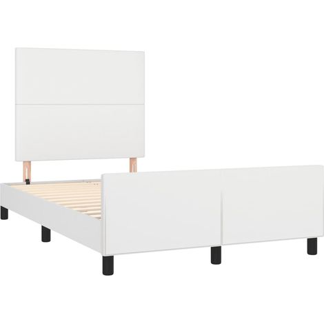 vidaXL Cadre de lit sans matelas blanc 120x190 cm similicuir (1/5)