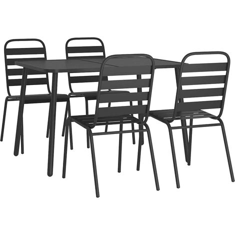 Garden Dining Set Anthracite Steel (e-coated and powder-coated) vidaXL (1/4)