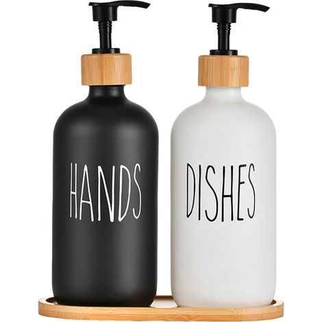 Distributeur De Savon - En Verre Avec Pompe - Pour Salle De Bain Et Cuisine - 500 Ml - 1 Pièce (1/5)