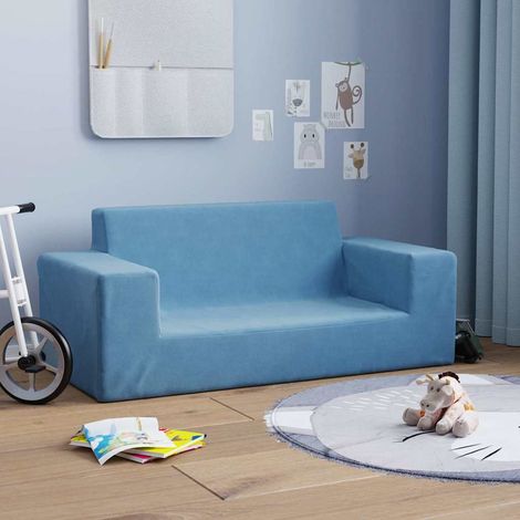 Canapé pour enfants à 2 places,Sofa pour Salon,Banquette Bleu Peluche douce CFW326137 (1/5)