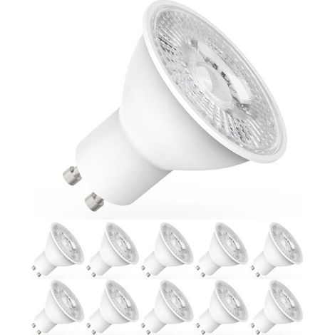 Lot de 10 spots LED GU10, MR16, ampoules 5W pour un éclairage parfait [Classe d'efficacité énergétique D] (1/4)