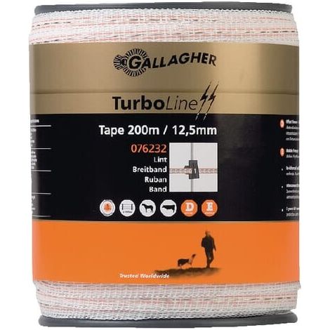 Nastro per recinzioni TurboLine 12,5 mm 200 m bianco GALLAGHER 076232GAL