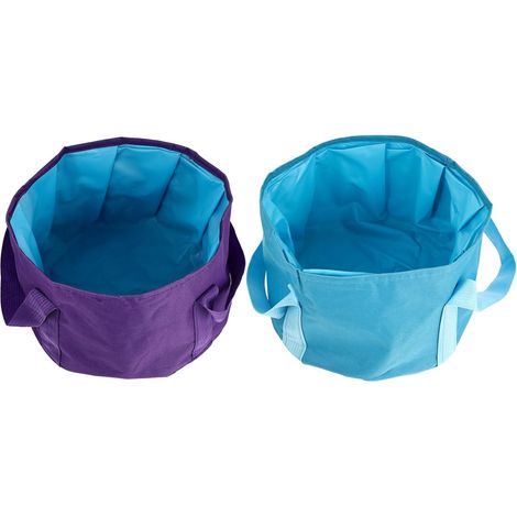 SHINING HOUSE Lot de 2 seaux de bain de pieds pliables pour pédicure, spa, bain de pieds, bassin de trempage, bassin de lavage pour les pieds, seau pliable pour l'extérieur, seau de camping