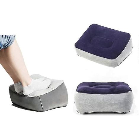 Repose-pieds gonflable en PVC pour une utilisation en avion, en voiture, en train et au bureau  compact pour se reposer lors de longs voyages et de trajets fréquents.-AquaForge (1/5)