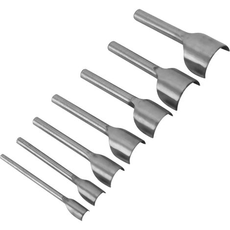 Juego de 7 herramientas semicirculares para manualidades en cuero, perforadoras semicirculares para cortar extremos de cinturones y pulseras de cuero con forma de lazo (10-40 mm). (1/5)