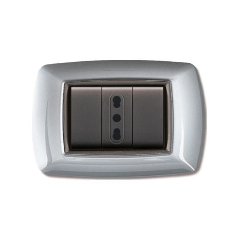 My Life Mod Living plaque en technopolyme're 3 places cache interrupteur accessoire de rechange couleur aluminium clair