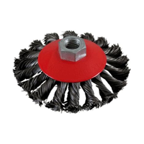SPAZZOLA CONICA DIAM. 100 mm FILI INTRECCIATI ACCAIO SMERIGLIATRICE 1454153 VALEX