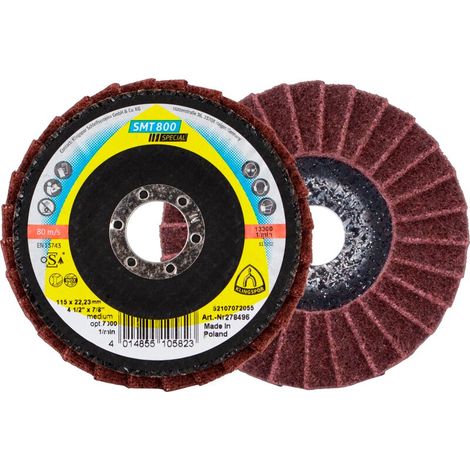 KLINGSPOR 278496 Fächerscheibe SMT 800 Ø 115 mm Körnung medium 12° gewölbt INOX
