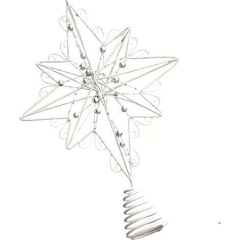 Décoration élégante de sommet-Étoile blanche à huit branches (1/2)