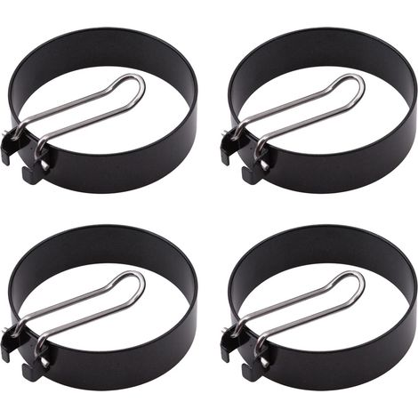 Moule à œufs acier inoxydable 4 pièces, cercles œufs antiadhésifs poignées pliables, pour muffins aux œufs.