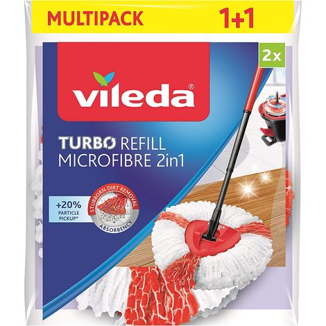 Vileda 166143 Turbo Easy Wring & Clean Wischmop Ersatzkopf 2er Pack Ersatzaufsatz  2 St.