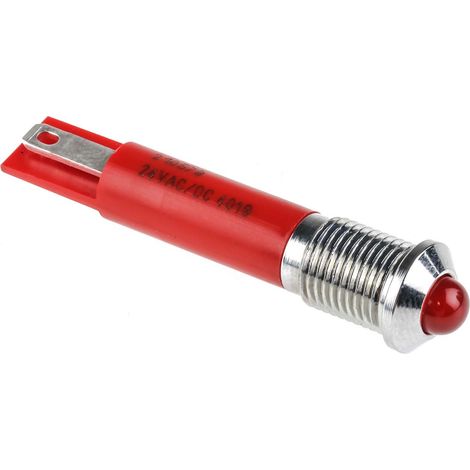 Voyant LED lumineux  Rouge RS PRO, dia. 8mm, 24V c.a. ( Prix pour 1 )