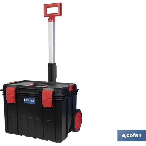 CAJA DE HERRAMIENTAS HEAVY DUTY CON ASA TELESCÓPICA Y RUEDAS 530 x 355 x 390 MM