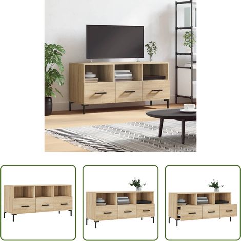Holzwerkstoff - TV-Schrank Sonoma-Eiche 102x36x50 cm Holzwerkstoff (1/5)