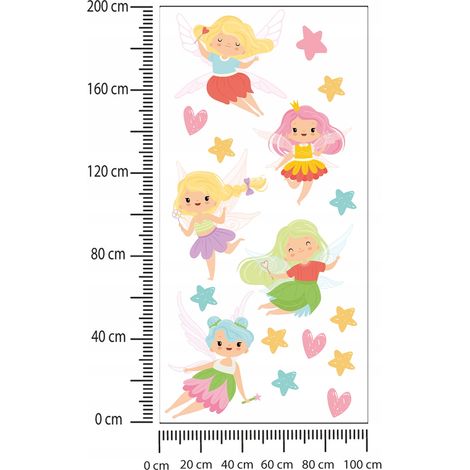 Adesivi per bambini Fate colorate 100x200cm (1/2)