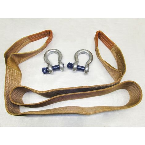 Heavy Duty Tow Strap 18 Ton 3 Metre with Shackles (18T 3M Recovery Towing Strop)