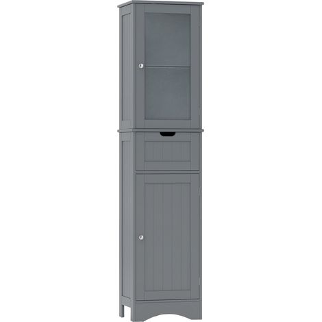Tall Floor Storage Cabinet with Adjustable Shelves, Gray (1/5)