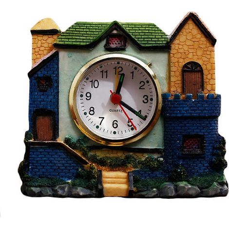 Horloge de bureau miniature en forme de château, réveil de style nordique (1/5)