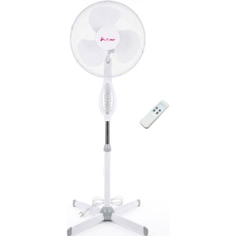 Ventilateur sur pied 40 cm 50w avec télécommande, oscillant et 3 vitesses