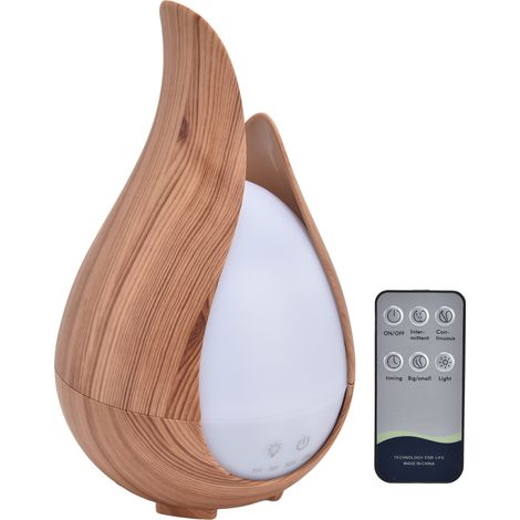 Diffuseur d'huiles essentielles 200 ml avec veilleuse LED 7 couleurs et humidificateur d'air pour la maison (prise 100-240 V). (1/5)