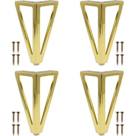4 Pièces Pieds de Meubles Triangulaires en Métal, Triangle en Pieds Métalliques, Pieds pour Canapés, Pieds pour Armoire de Remplacement, pour Table TV, Pied de Table Basse, Armoire (1/5)