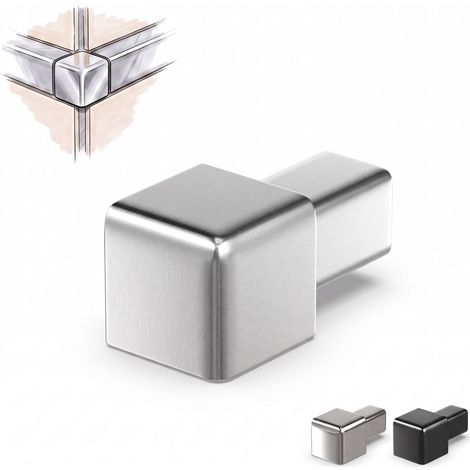 Dalsys Embout pour rail à carrelage profil carré en acier inoxydable, profil à carrelage - Brossé 8mm, 1 pièce